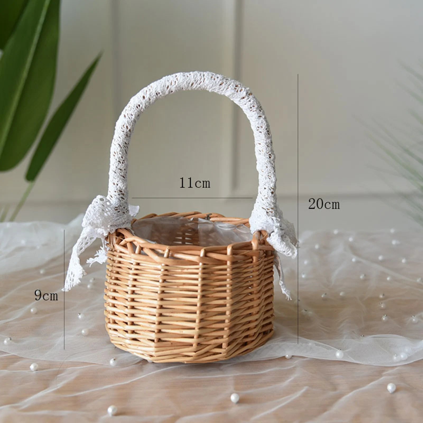 panier à fleurs mariage avec nœud papillon grande capacité polyvalent - vue 11 sur 16