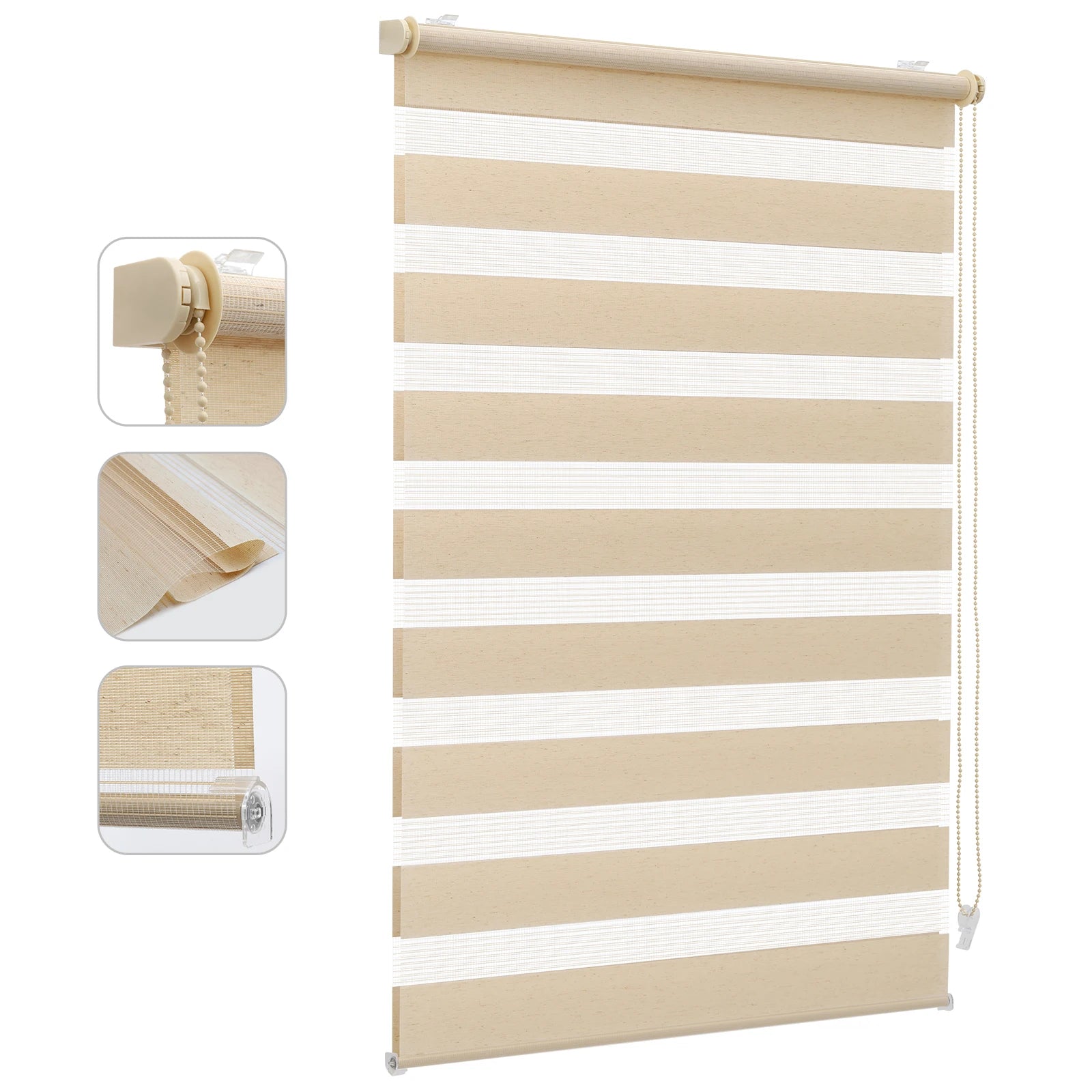 Store enrouleur double sans perçage occultant fenêtre 80cm - vue 9 sur 13