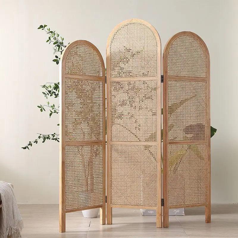 paravent en rotin pliable de style japonais mobile