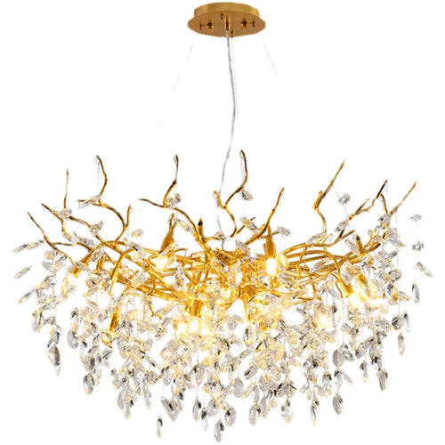 lustre en verre doré design luxueux pour décoration intérieure - vue 2 sur 16