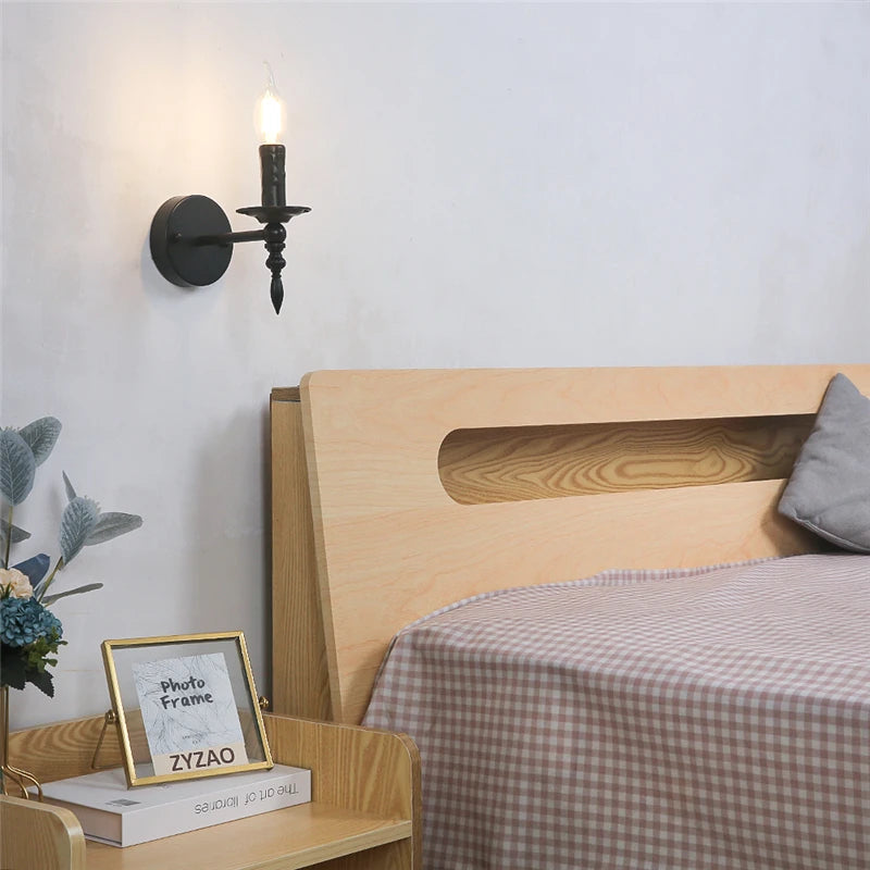 applique murale d'art rétro loft en fer vintage nordique led appliques luminaires - vue 4 sur 8