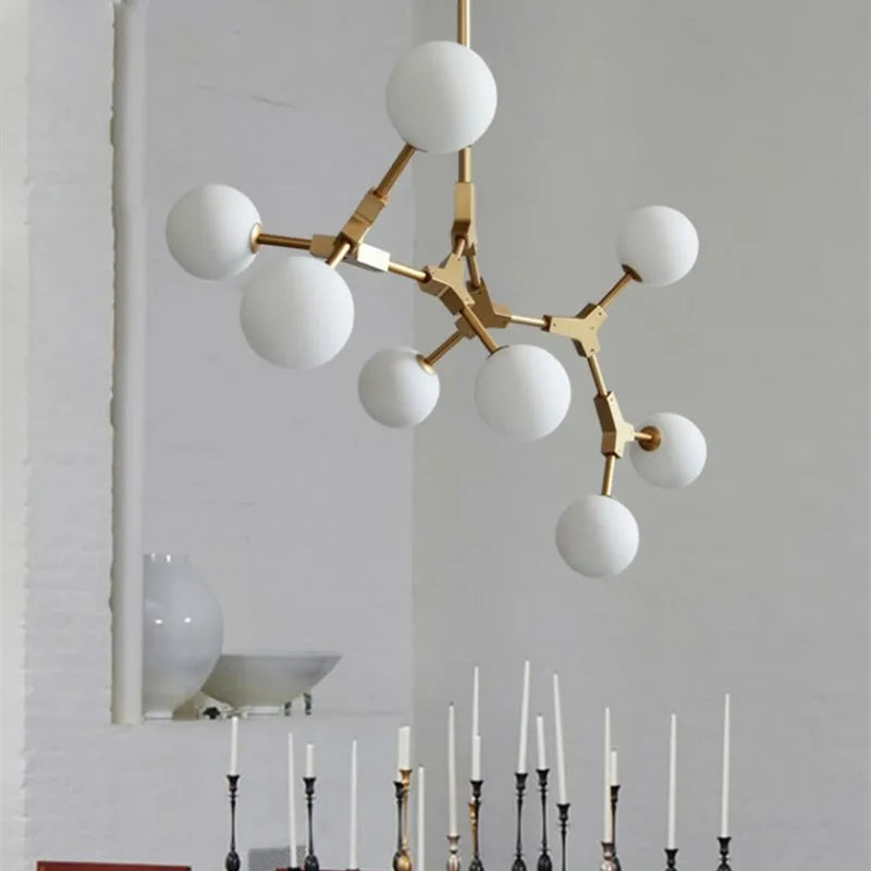 lustre nordique design en verre pour éclairage élégant - vue 5 sur 12