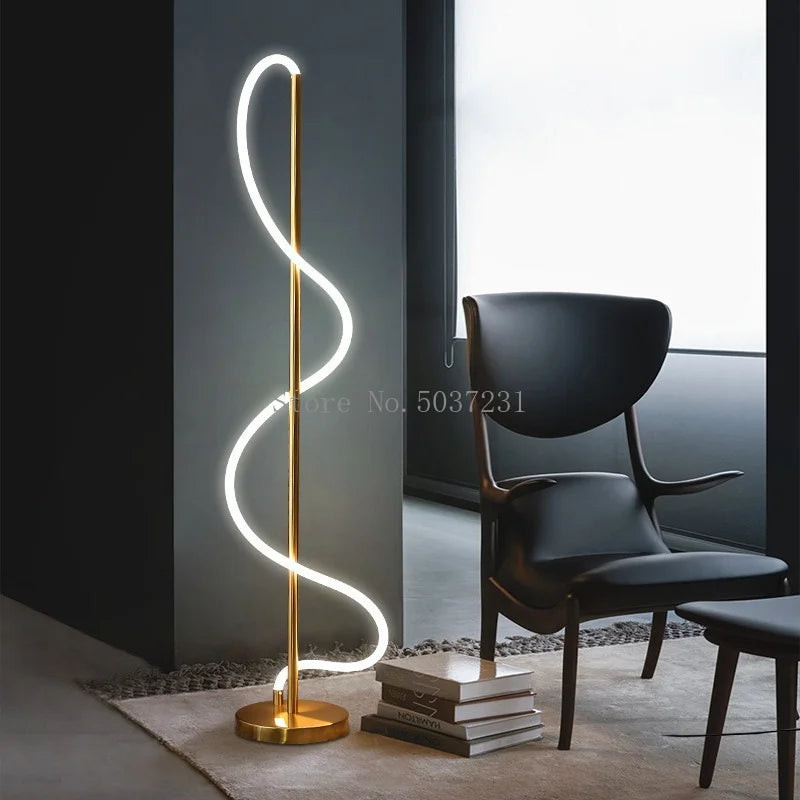lampadaire led moderne design nordique créatif pour intérieur - vue 4 sur 9
