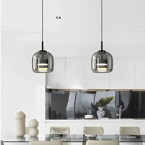 Suspension LED en verre au design nordique moderne - vue 3 sur 20