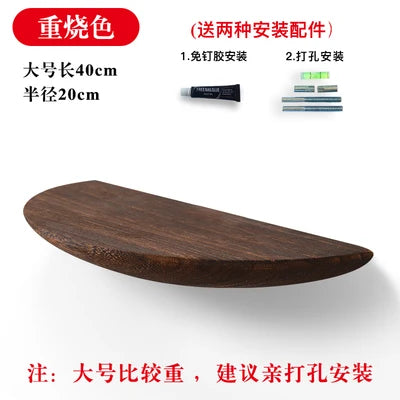 étagère murale en bois demi-cercle pour rangement et décoration