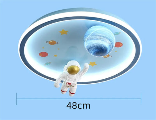 plafonnier led moderne astronaute luminaire décoratif enfant - vue 3 sur 6