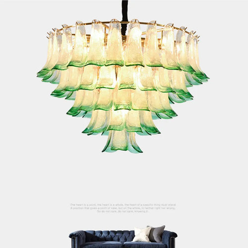 lustre de luxe en verre avec suspension led suspendu - vue 3 sur 9
