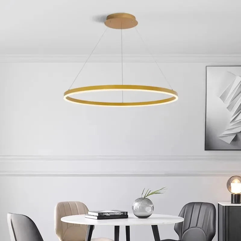 Lustre Led à anneau unique minimaliste nordique