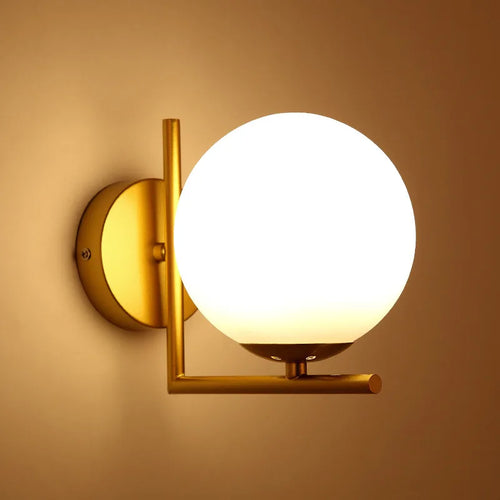 applique murale led moderne en fer avec abat-jour en verre - vue 4 sur 10
