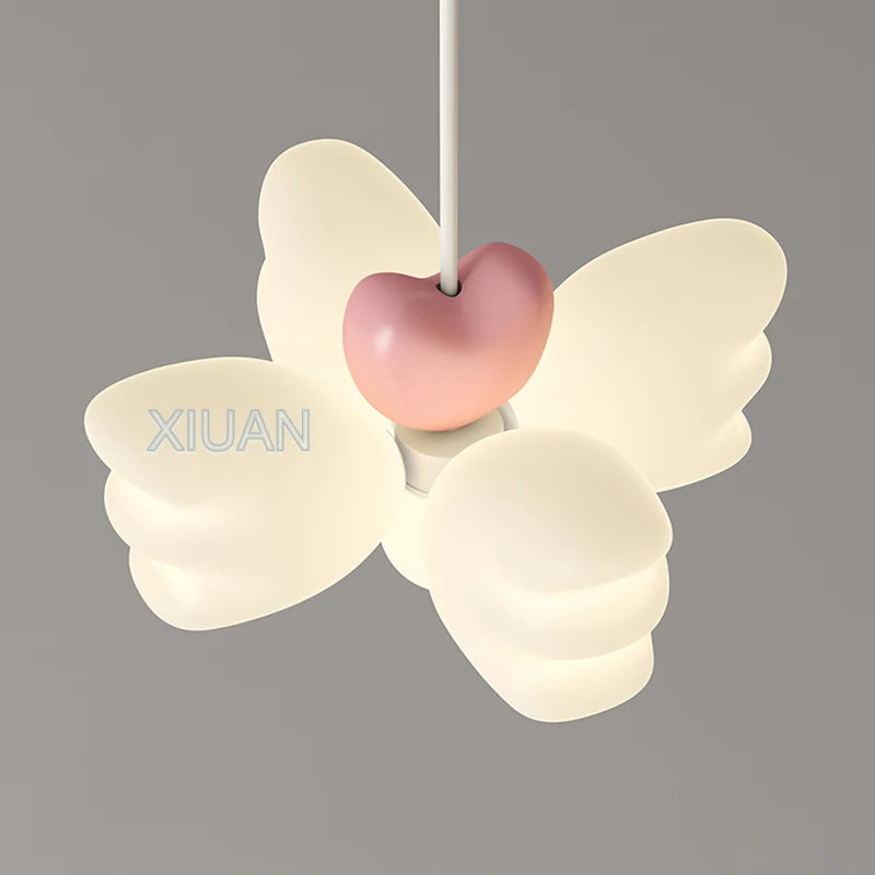 lustre créatif pour enfants avec ailes d'ange led décoratif - vue 7 sur 8