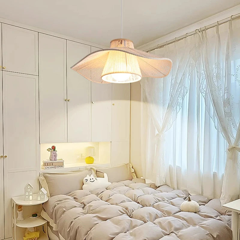 lustre suspendu wabi-sabi en corde de chanvre - vue 3 sur 24
