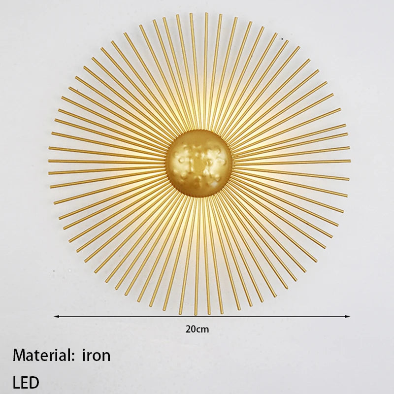 applique murale led soleil art déco pour hôtel boutique - vue 9 sur 11