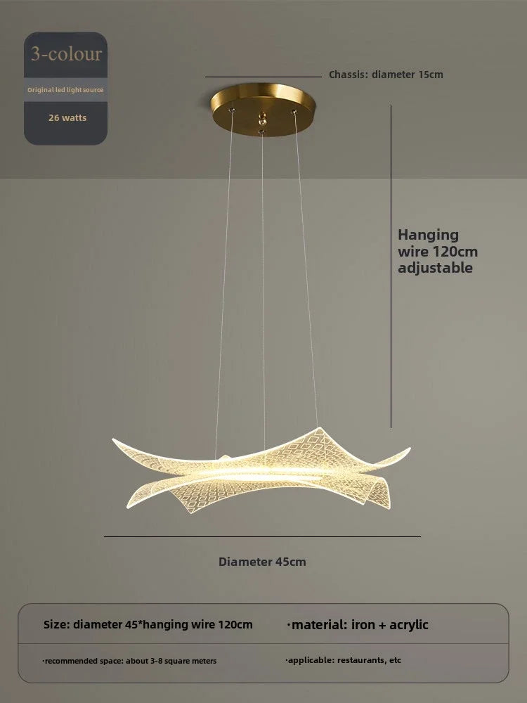 lustre en acrylique luxe créatif avec éclairage led décoratif