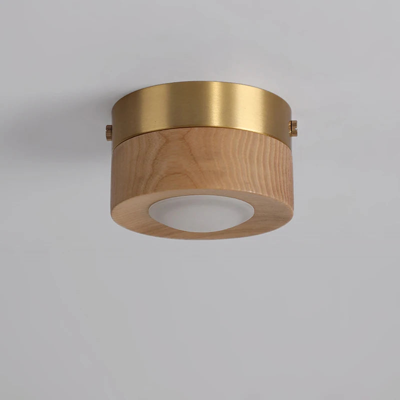 lampe plafonnier en noyer et frêne led décoration maison - vue 4 sur 10