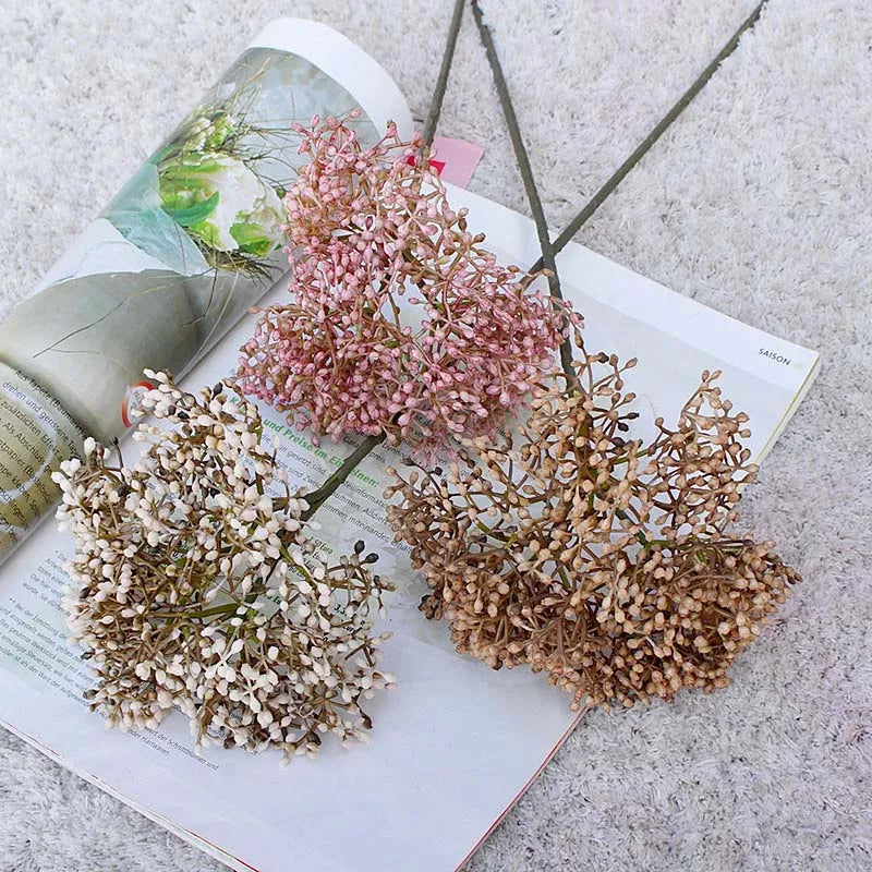 plantes artificielles rétro framboises pour décoration DIY maison - vue 2 sur 13