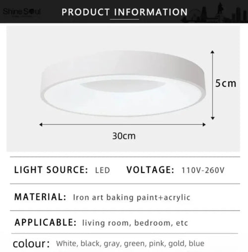 plafonnier led macaron moderne circulaire grain de bois réglable