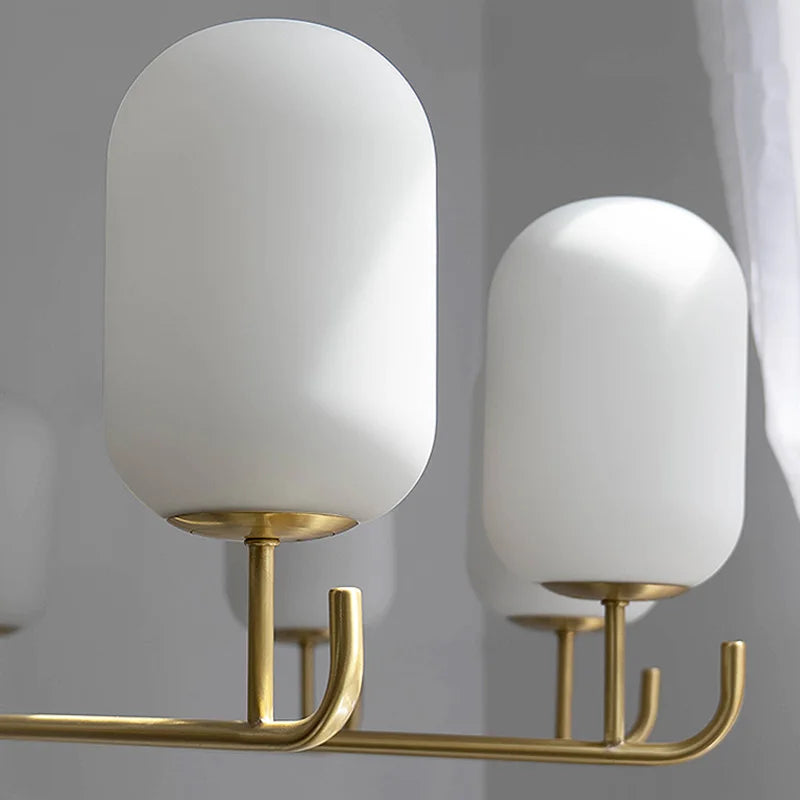 Lustres LED en cuivre complet poste lumineux moderne luxe Foyer chambre étude verre suspension lampe salle à manger hôtel luminaires