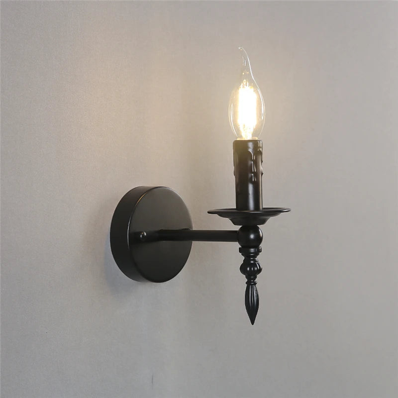 applique murale d'art rétro loft en fer vintage nordique led appliques luminaires - vue 2 sur 8