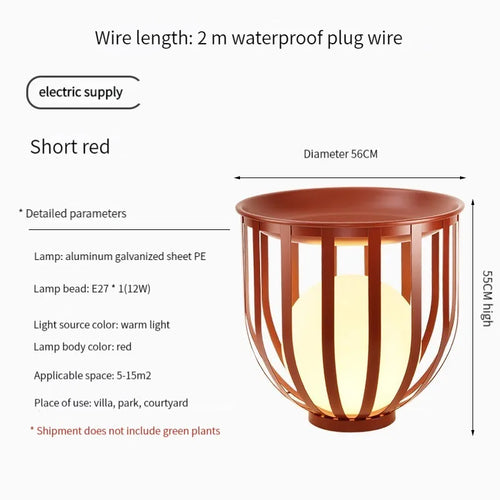 Lampadaire solaire de jardin lampe nordique en pot de fleurs pour Villa cour cour passerelle couloir décor extérieur IP65 éclairage étanche - vue 11 sur 18