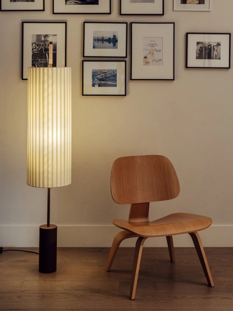 lampe de sol japonaise design créatif en tissu - vue 4 sur 7