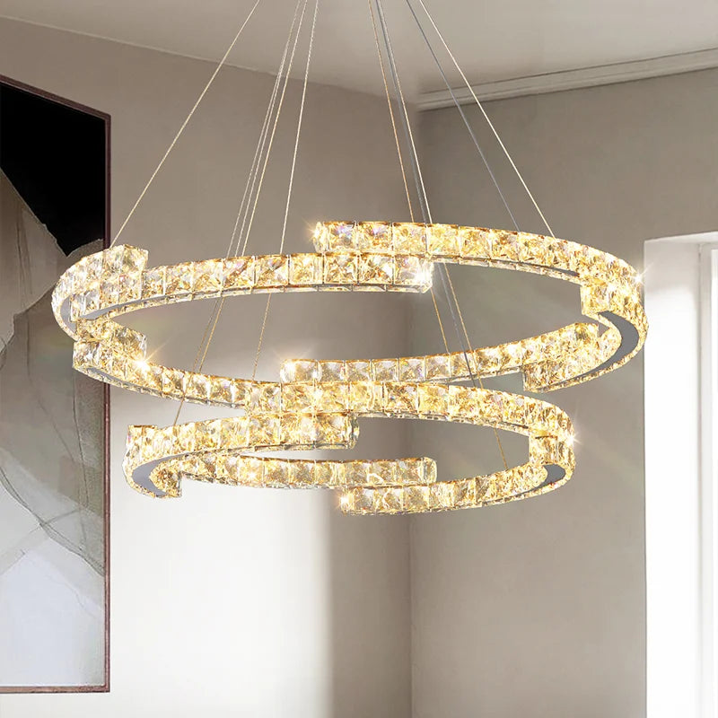 lustre en cristal de style italien pour décoration intérieure 2024 - vue 3 sur 13