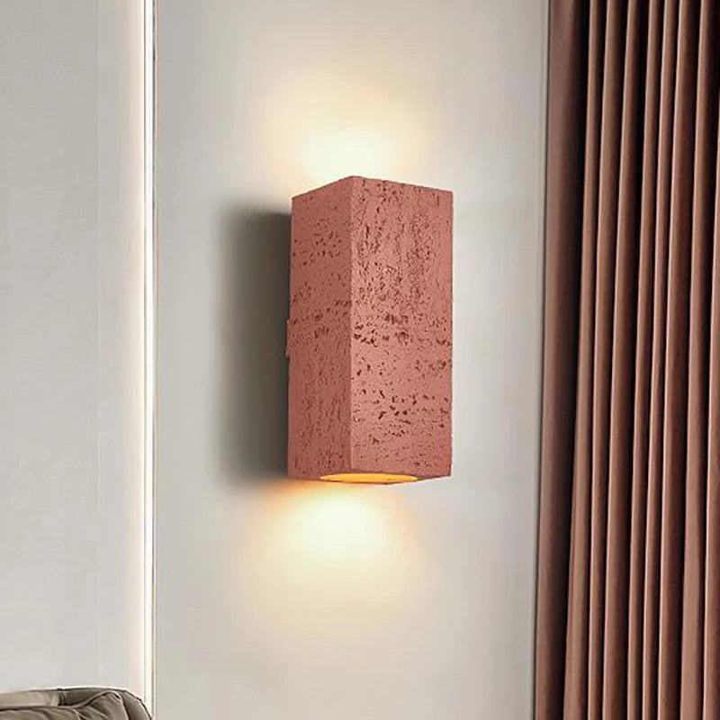 applique led wabi-sabi carrée ciment nordique luminaire décoratif intérieur