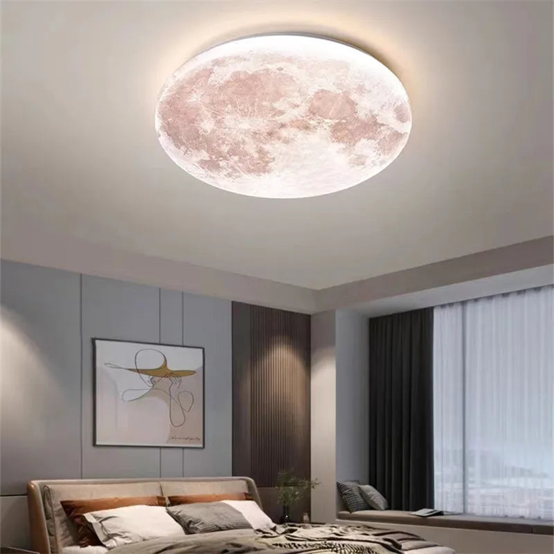 plafonnier lune lampe led éclairage romantique pour balcon et chambre enfant - vue 3 sur 10