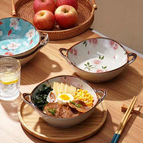 bols à riz japonais en porcelaine motif floral