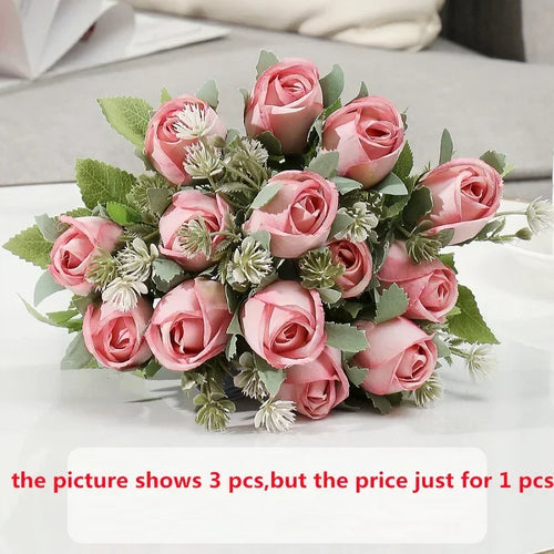 décoration florale en soie roses artificielles pour intérieur et extérieur - vue 12 sur 14