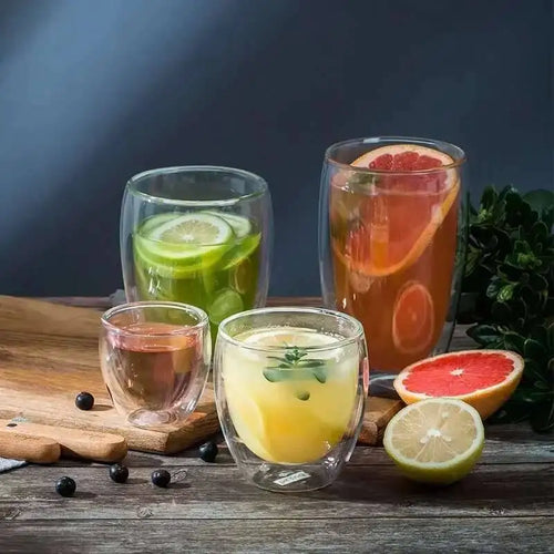 Tasses verre double paroi borosilicate isolant lot