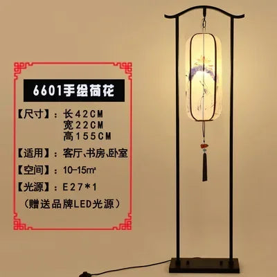 lampadaire rétro zen chinois pour décoration moderne intérieure - vue 8 sur 12