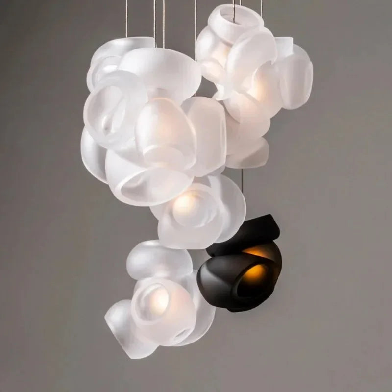 plafonnier moderne à bulles de verre design élégant lumineux - vue 4 sur 6