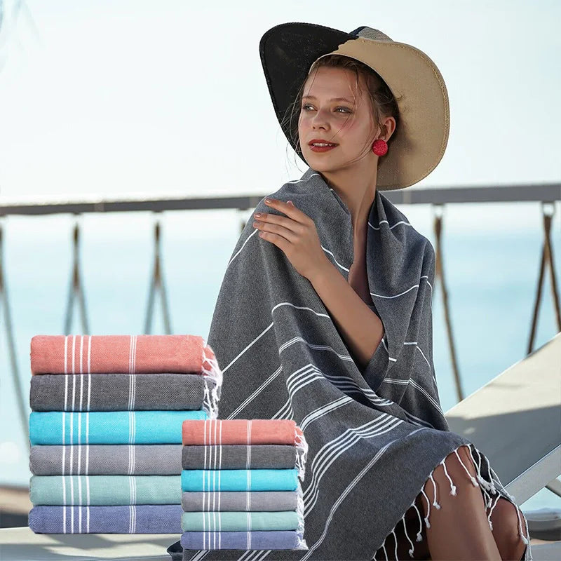 serviette de plage extra large coton sechage rapide