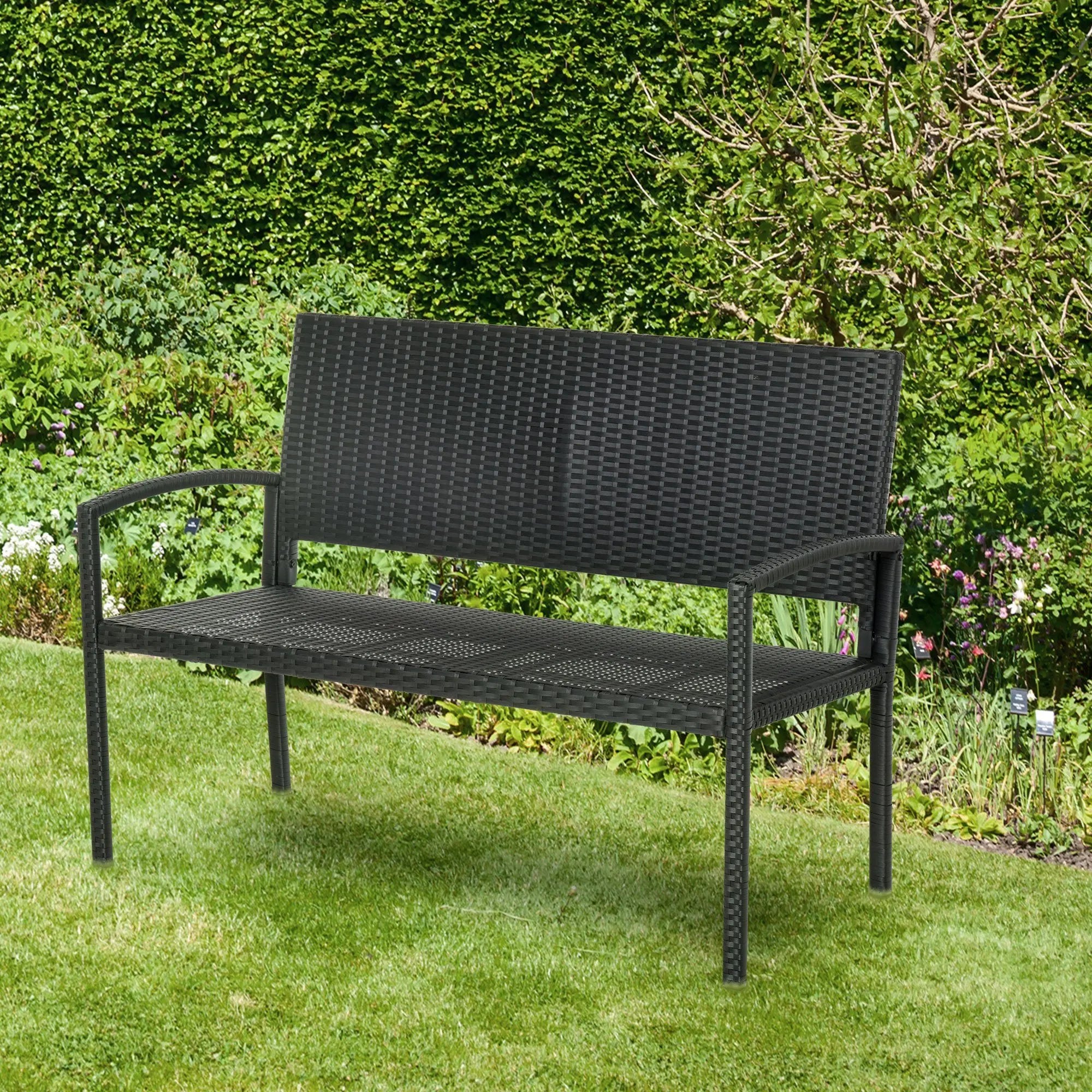 banc de patio en osier léger et design attrayant pour toutes saisons