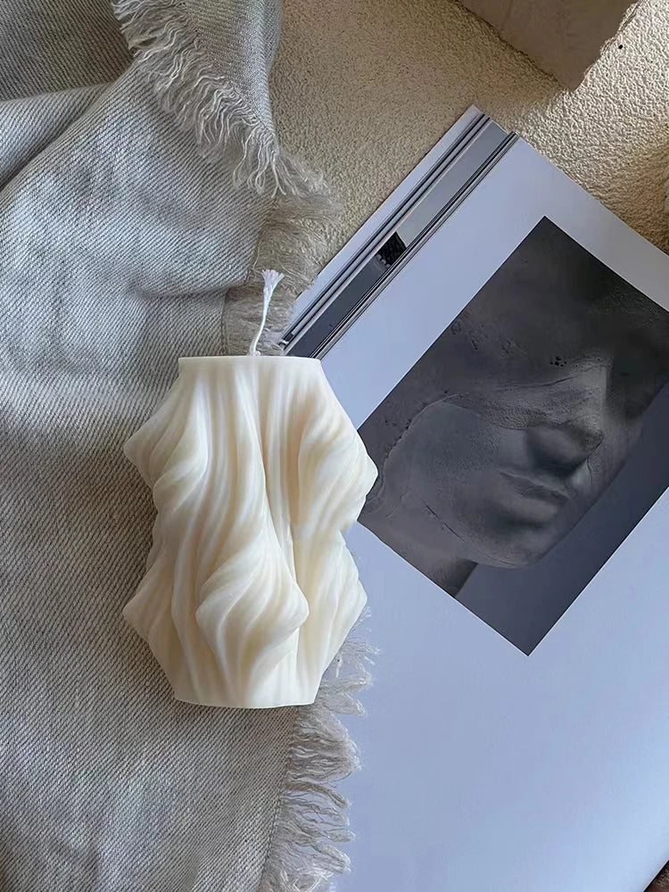 bougie parfumée créative décorative à vagues géométriques pour la maison - vue 3 sur 10