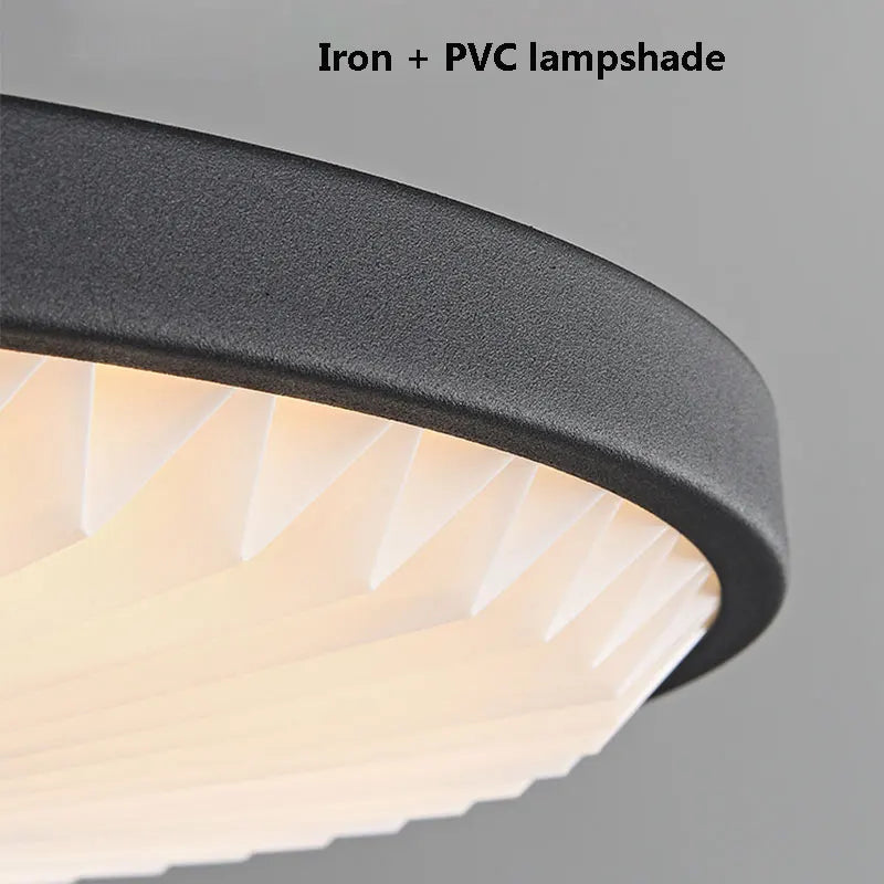 lustre moderne rond à suspension haute qualité plissé led