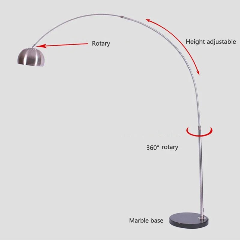 Italian Classic Art Floor Lamp Folding Rotary Arc Light for Living Room Bedroom Home Decor - vue 6 sur 7