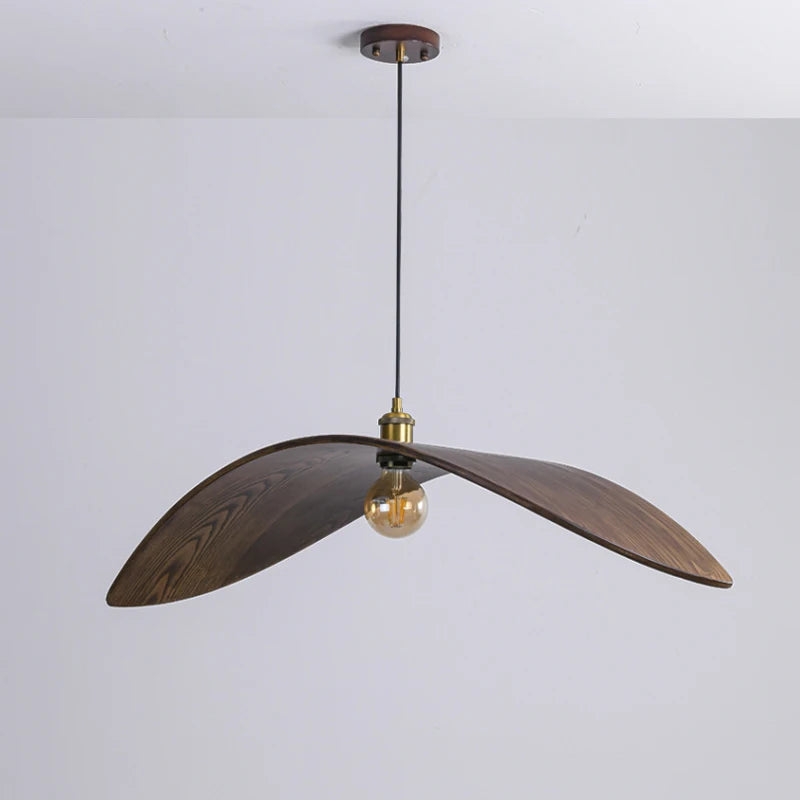 Suspension Imitation bois lampe de salle à manger cuisine Restaurant Bar lampe suspendue chapeau de paille décor à la maison luminaires E27 - vue 7 sur 10