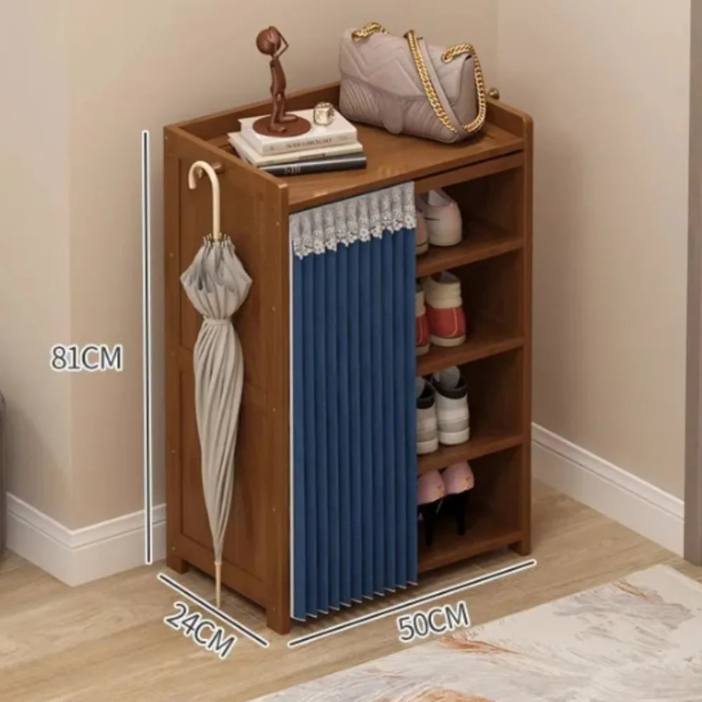 organisateur de porte à chaussures à rideau anti-poussière pour rangement - vue 10 sur 24