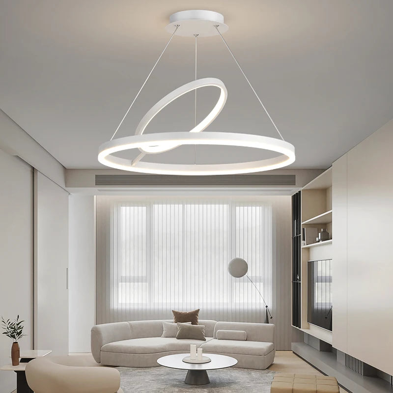 lustre led moderne nordique simple style anneau - vue 2 sur 12