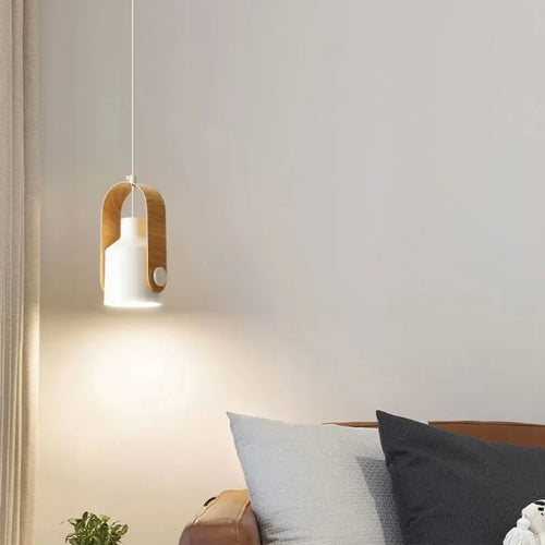 Macaron Bois Brut Art Suspension Lumières Plafond Lustre Chambre Décor Nordique Moderne Cuisine Lampes Suspendues LED Luminaires