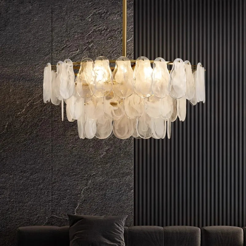 suspension en verre gourde motifs nuages style franco-américain - vue 5 sur 9