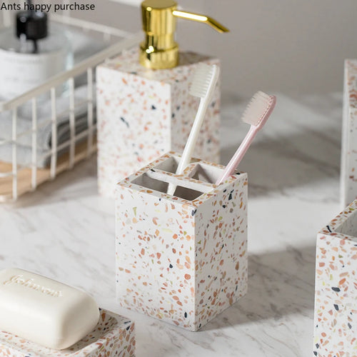 ensemble décoratif de salle de bain en résine 5 pièces - vue 5 sur 9