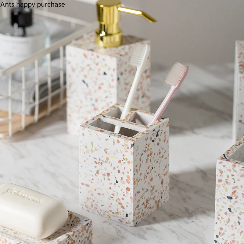 ensemble décoratif de salle de bain en résine 5 pièces - vue 5 sur 9