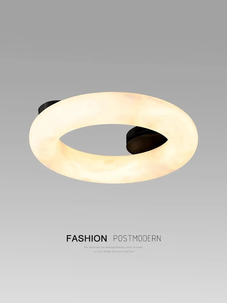 lustre moderne en marbre naturel avec petites lampes encastrées