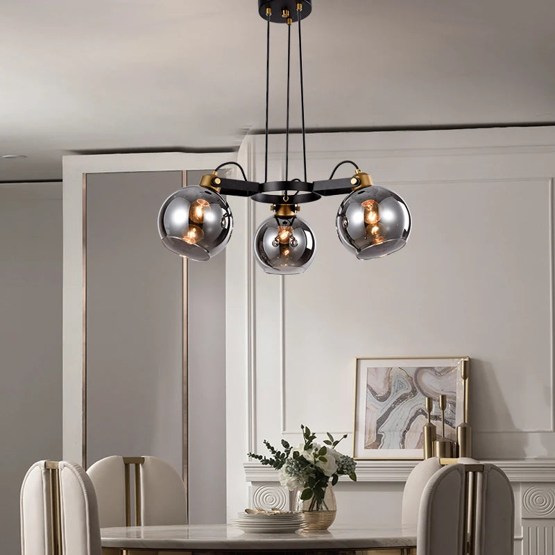 lustre nordique simple et luxueux pour éclairage intérieur - vue 5 sur 8