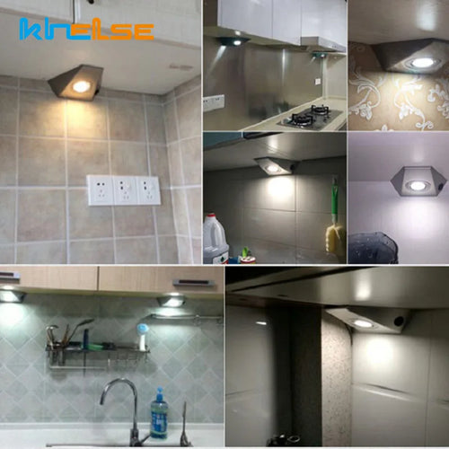 12V 230V LED Cabinet Lights 1.5W Triangle Mini Shelf Light Brushed Cupboard Lamp for Home Kitchen Cabinet, Wardrobe, Wine Cooler - vue 7 sur 6