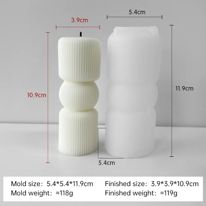 moule en silicone pour bougies aromatiques cylindriques fait main - vue 6 sur 20