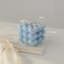 bougie parfumée cube cœur en cire de soja fait main décorative