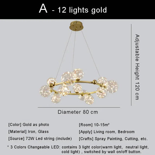lustre led moderne design nordique pour décoration intérieure - vue 18 sur 18